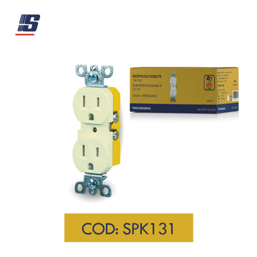 Tomacorriente doble empotrable 15A 125V marfil