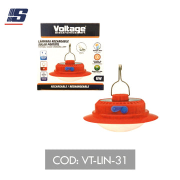 Lámpara LED solar recargable portátil 6W redonda