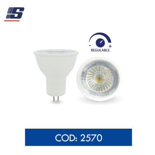 Foco LED dicroico MR16 dimerizable de 7W 110-130V GU5.3 6500K