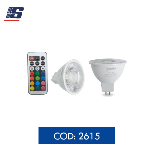 Foco LED dicroico MR16 5W RGB E27 GU5.3
