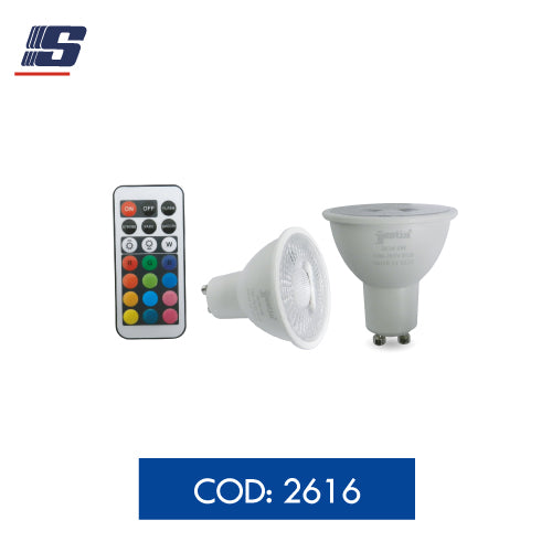 Foco LED dicroico MR16 5W RGB GU10