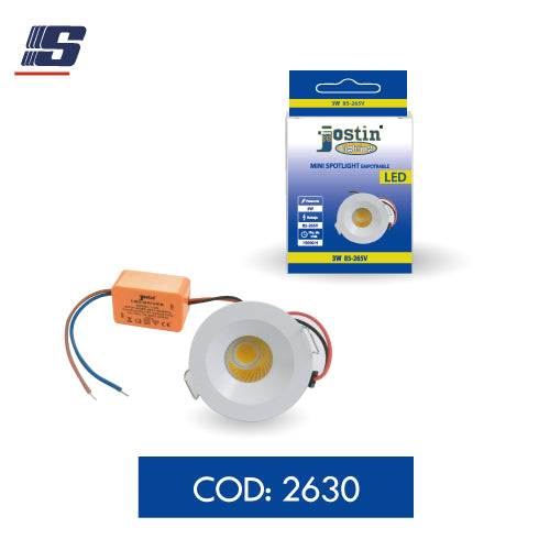 Foco LED mini spotlight empotrable redondo 3W 85-265V 6500K