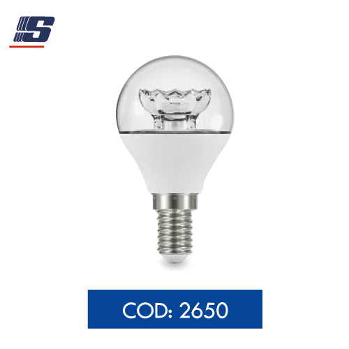 Foco LED G45 claro 6W 85-265V E14 3000K