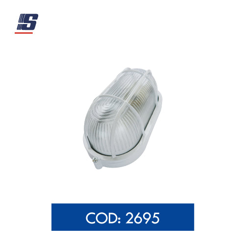 Lámpara de barco tortuga blanca con rejilla metálica