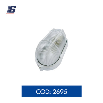 Lámpara de barco tortuga blanca con rejilla metálica