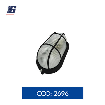 Lámpara de barco tortuga negra con rejilla metálica