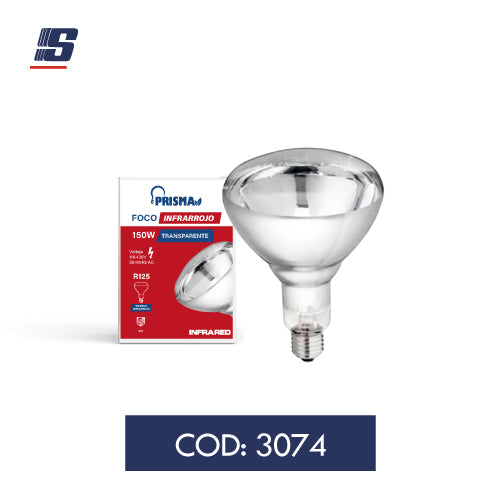 Foco infrarrojo claro R125 150W E27