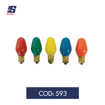 Foco candelabro C37 7W E12 de colores