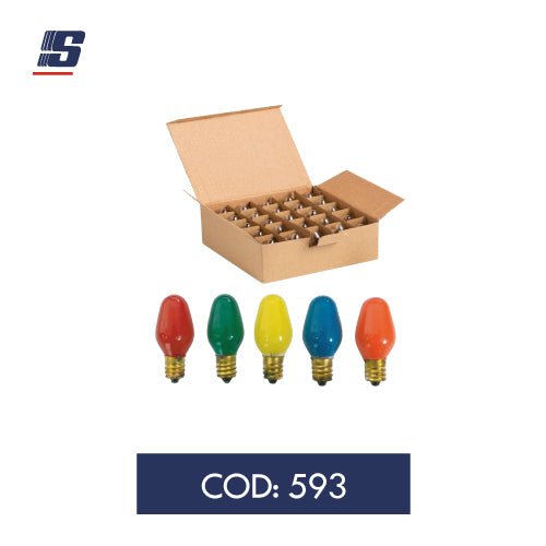 Foco candelabro C37 7W E12 de colores