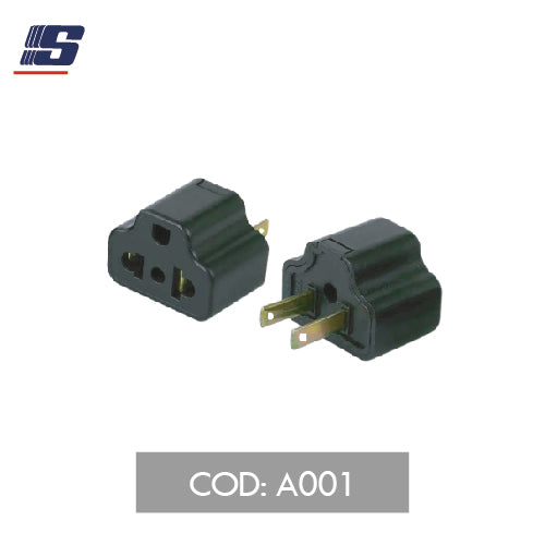 Adaptador eléctrico 3 a 2 plano (x10)