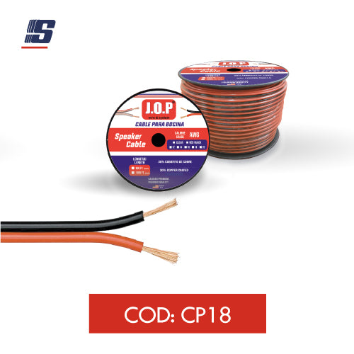Cable de bocina CCA 30% Rojo & Negro 2X18 AWG 300M