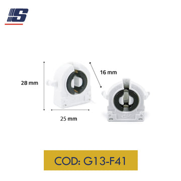 Soporte mini G13 sin vincha para tubo T8