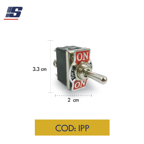 Interruptor mini 6 terminales ON-OFF-ON negro & rojo ojo de cangrejo