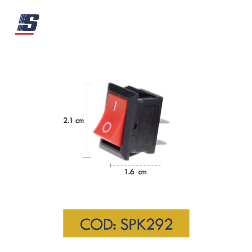 Interruptor mini 2 pines ON-OFF negro & rojo