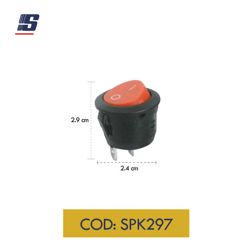 Interruptor mini 2 pines ON-OFF rojo