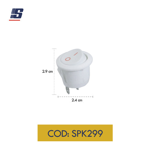 Interruptor mini 2 pines ON-OFF blanco